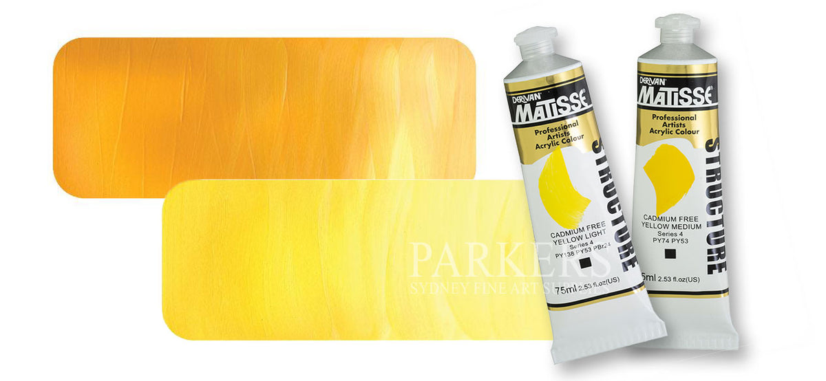 Derivan : Matisse Structure : Acrylic Paint : 75ml : Cadmium Yellow Medium  - Matisse Structure - Matisse - Brands