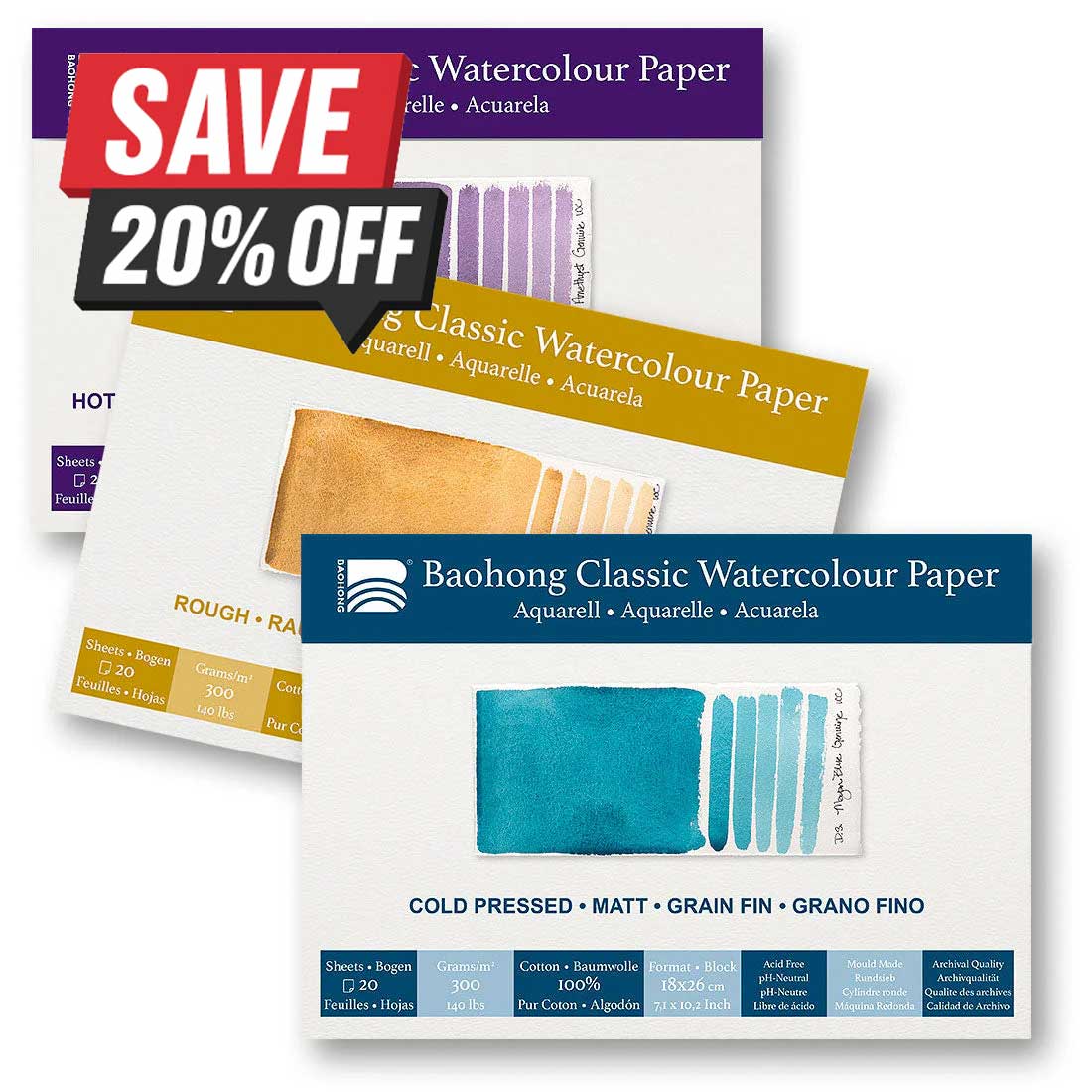 Baohong Classic Watercolour Blocks | Paper