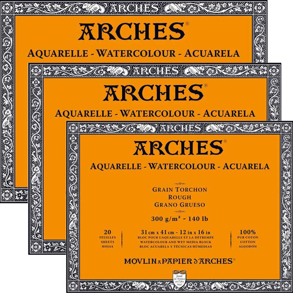 Arches 140 lb. Watercolor Block, Rough, 12 inch x 16 inch
