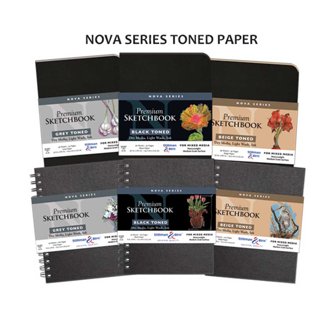 Nova Series Soft Cover Black Mixed Media Sketchbook 8x10